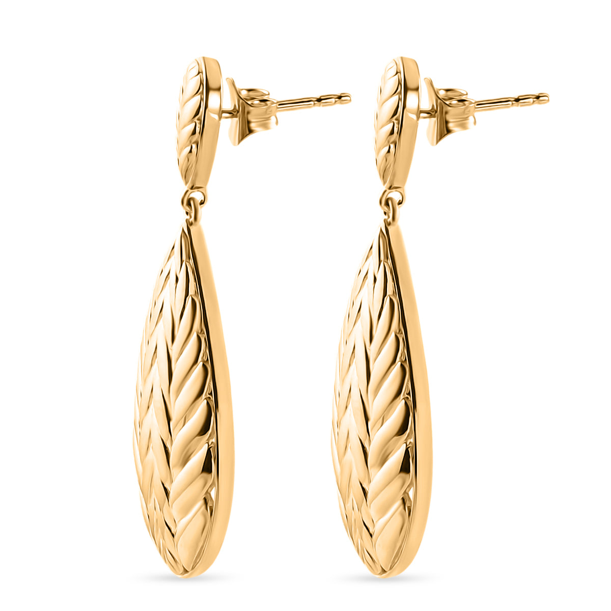 EverTrue Bronzella Collection - Filigree Leaf Drop Earring with Push Post in 18K Gold Plating 8607600 4