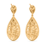 EverTrue Bronzella Collection - Filigree Leaf Drop Earring with Push Post in 18K Gold Plating_8607600_4