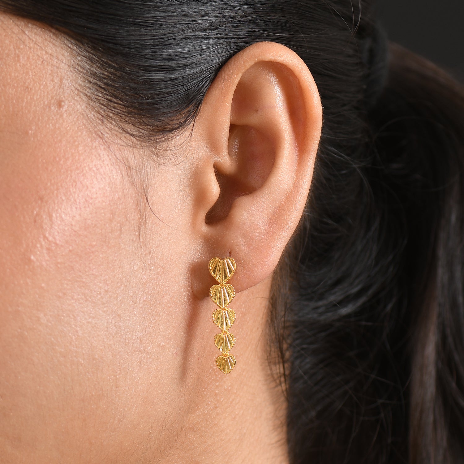 EverTrue Bronzella Collection - Heart Drop Earring with Push Post in 18K Gold Plating 8607601 2