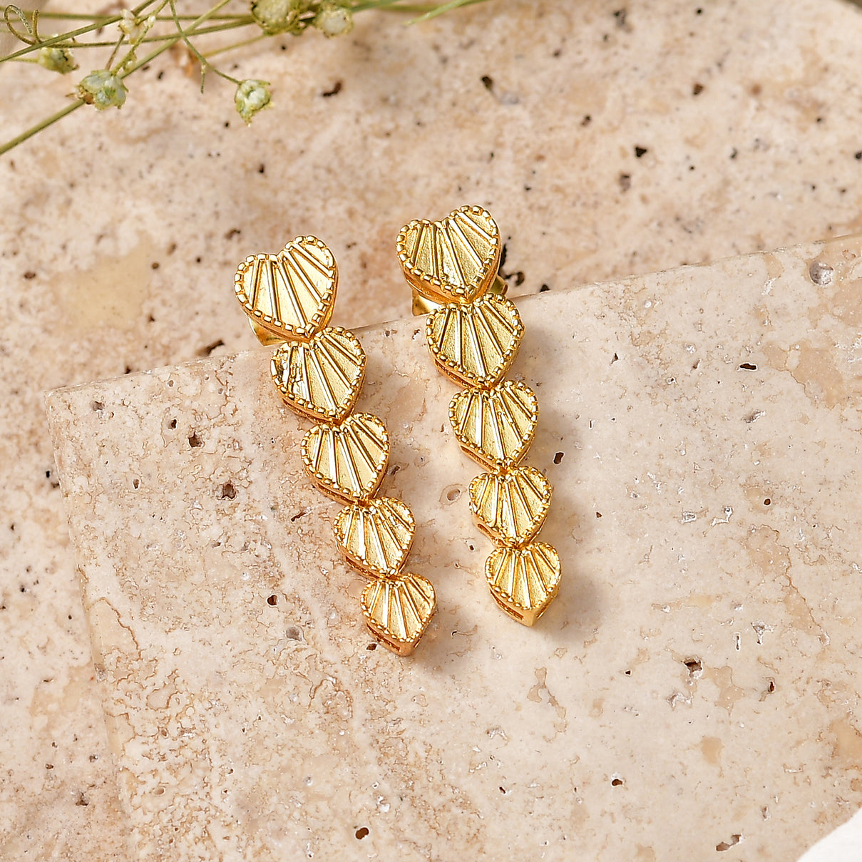 EverTrue Bronzella Collection - Heart Drop Earring with Push Post in 18K Gold Plating 8607601 3