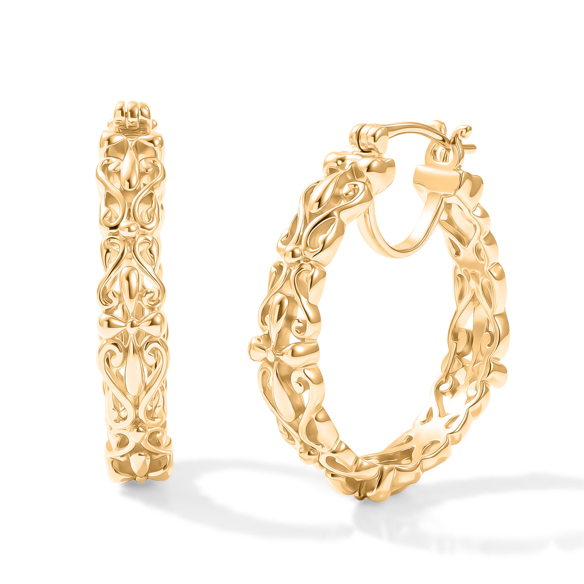 EverTrue Bronzella Collection - Full Hoop Earring with Clasp Back in 18K Gold Plating V32516661 0