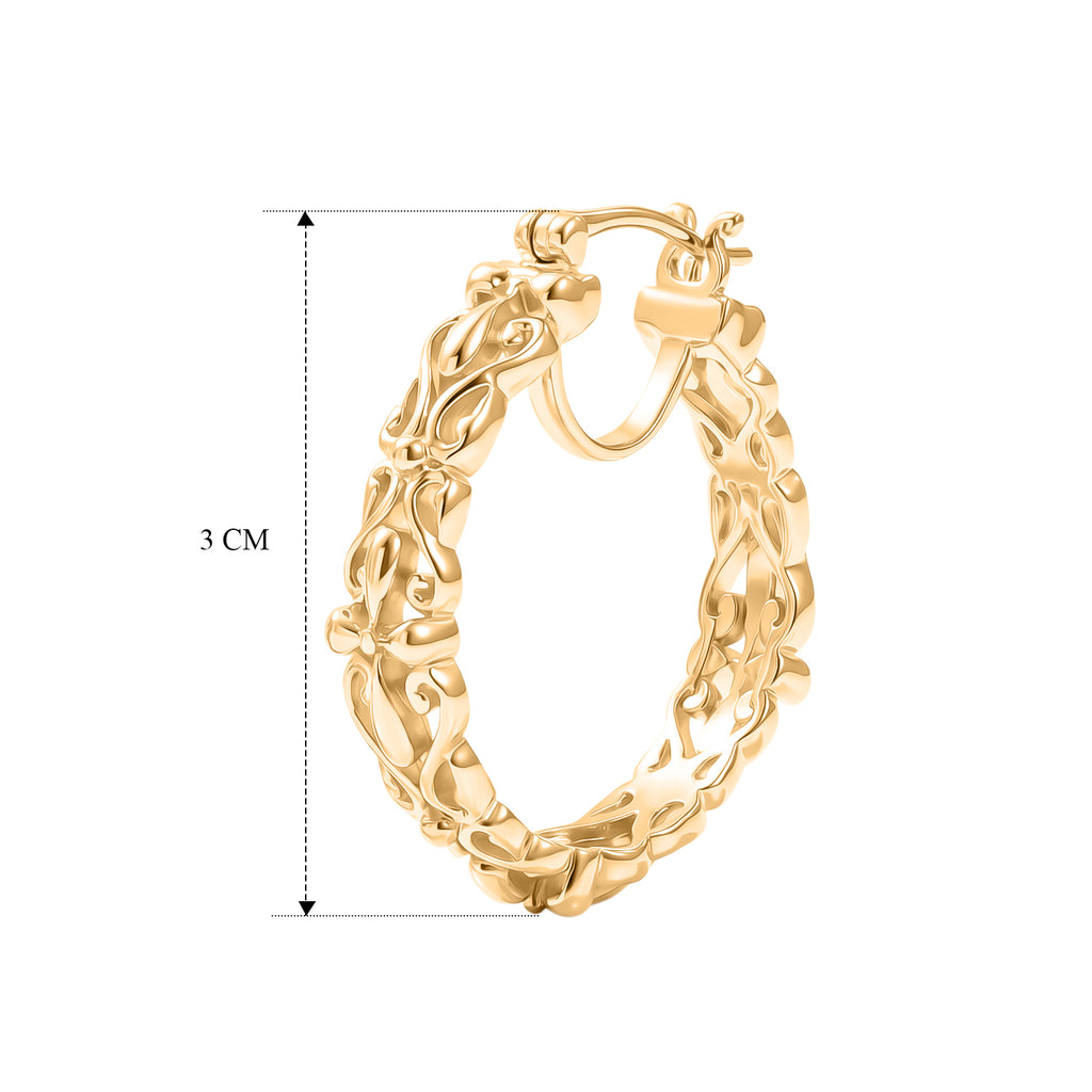 EverTrue Bronzella Collection - Full Hoop Earring with Clasp Back in 18K Gold Plating_8607602_4