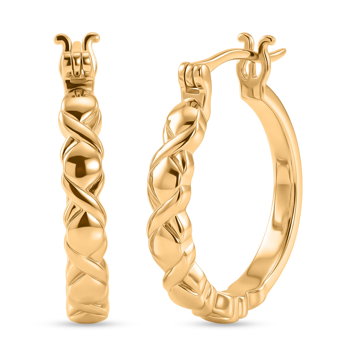 EverTrue Bronzella Collection - Full Hoop Earring with Clasp in 18K Gold Plating V32521061 0