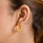 EverTrue Bronzella Collection - Filigree Hoop Earring with Clasp in 18K Gold Plating_8607604_1