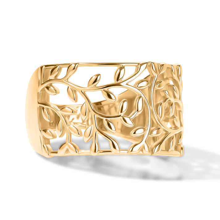 EverTrue Bronzella Collection - Leaf Vine Filigree Ring in 18K Gold Plating 8607605 1