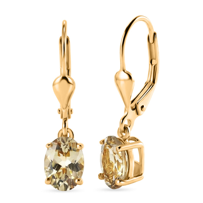 Royal Bali Collection - D'Joy Turkizite Solitaire Drop Earring with Lever Back in 18K Vermeil Yellow Gold Plated Sterling Silver 2.26 Ct. 8607635 1