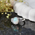 Luxuriant - Ethiopian Opal & Lab Grown Diamond (SI/G-H) Ring in Rhodium Overlay Sterling Silver 1.40 Ct._8607665_2