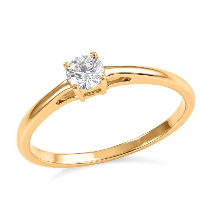 Luxuriant - Lab Grown Diamond (SI-G-H) Solitaire Band Ring in 18K Vermeil Yellow Gold Plated Sterling Silver 8607682 1