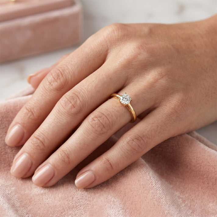 Luxuriant - Lab Grown Diamond (SI-G-H) Solitaire Band Ring in 18K Vermeil Yellow Gold Plated Sterling Silver 8607682 2