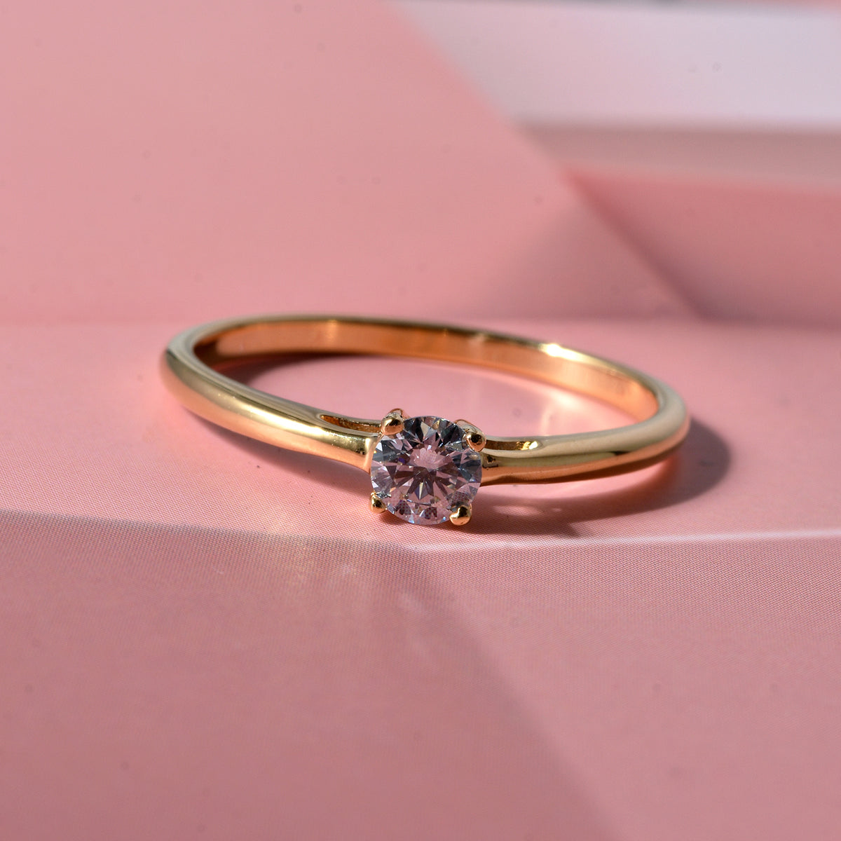 Luxuriant - Lab Grown Diamond (SI-G-H) Solitaire Band Ring in 18K Vermeil Yellow Gold Plated Sterling Silver 8607682 3