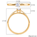 Luxuriant - Lab Grown Diamond (SI/G-H) Solitaire Band Ring in 18K Vermeil Yellow Gold Plated Sterling Silver 0.25 Ct._8607682_5
