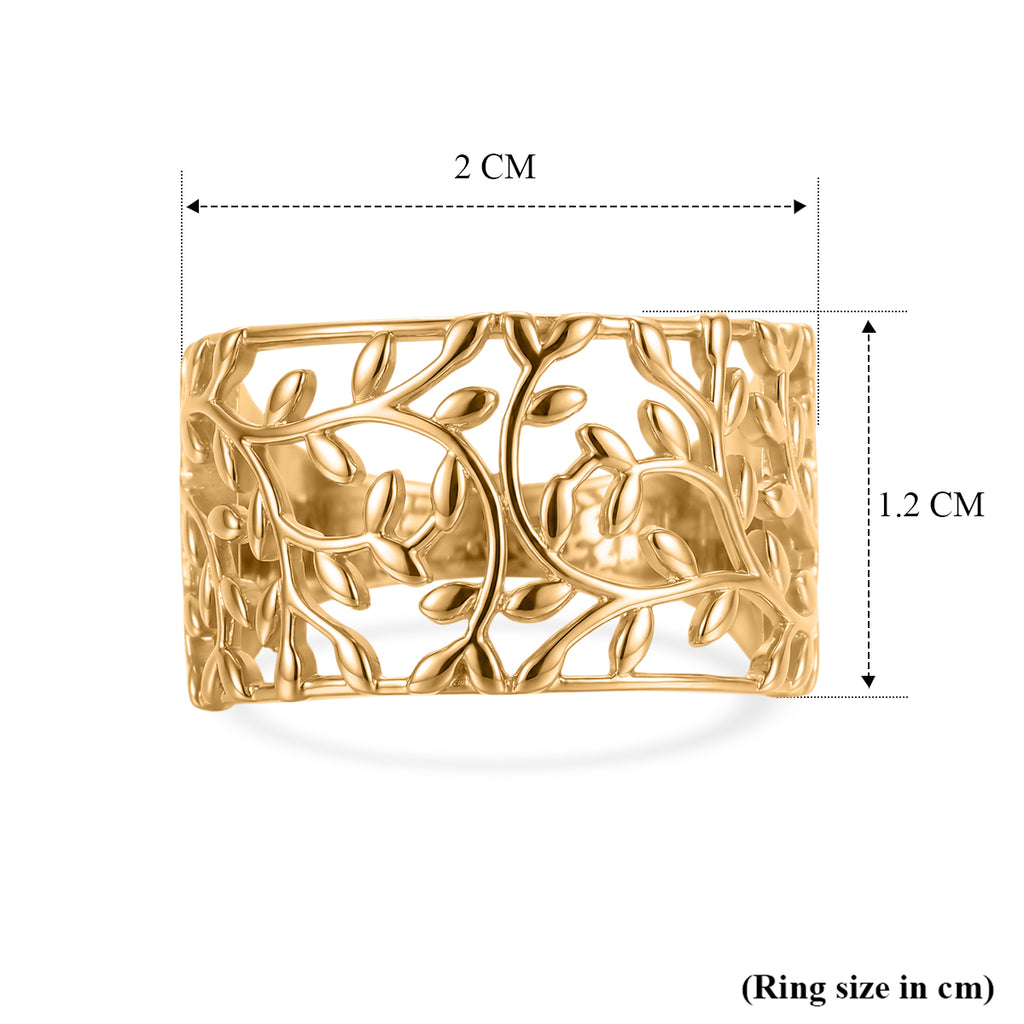 EverTrue Bronzella Collection - Leaf Vine Filigree Ring in 18K Gold Plating_8607754_5