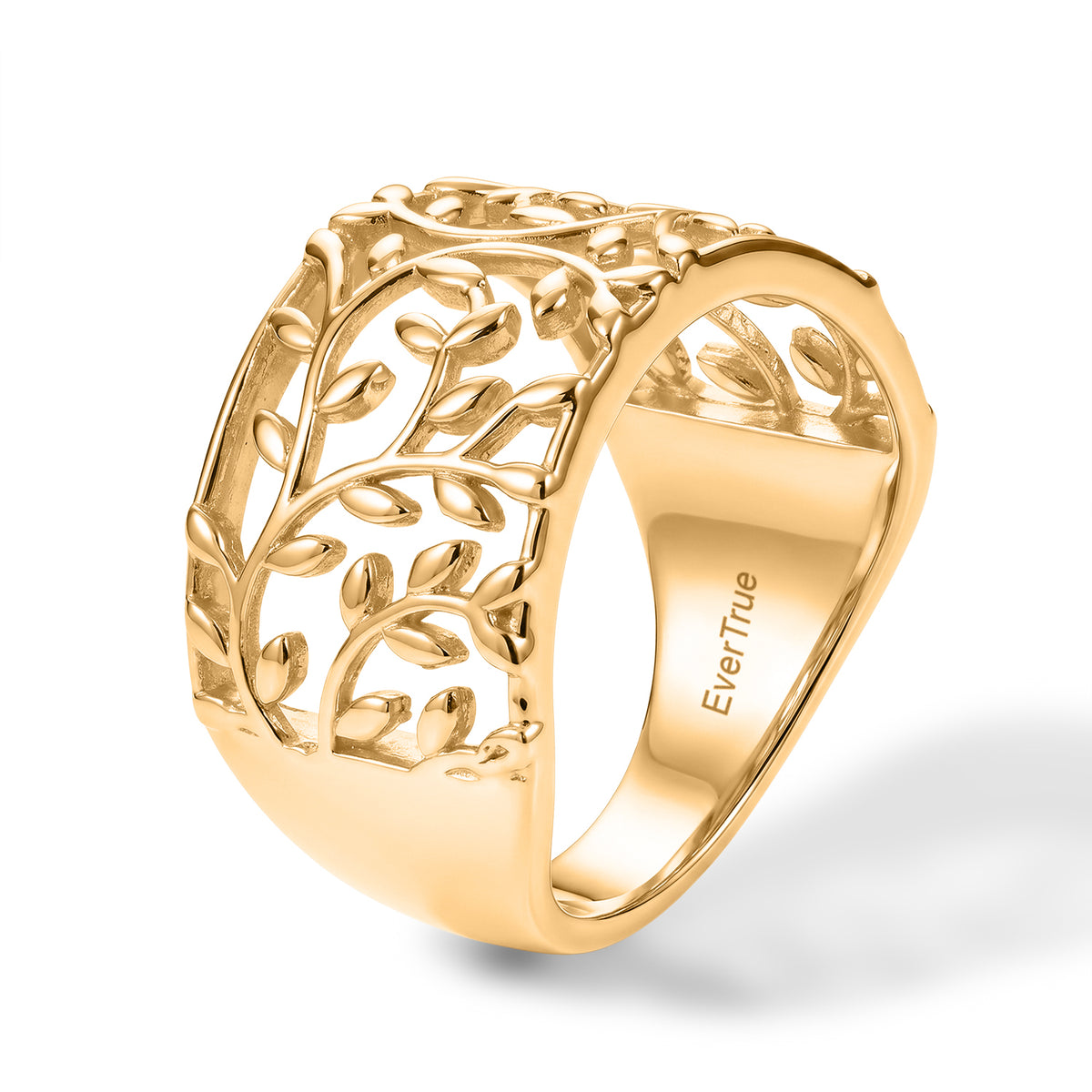 EverTrue Bronzella Collection - Leaf Vine Filigree Ring in 18K Gold Plating V32515840 4