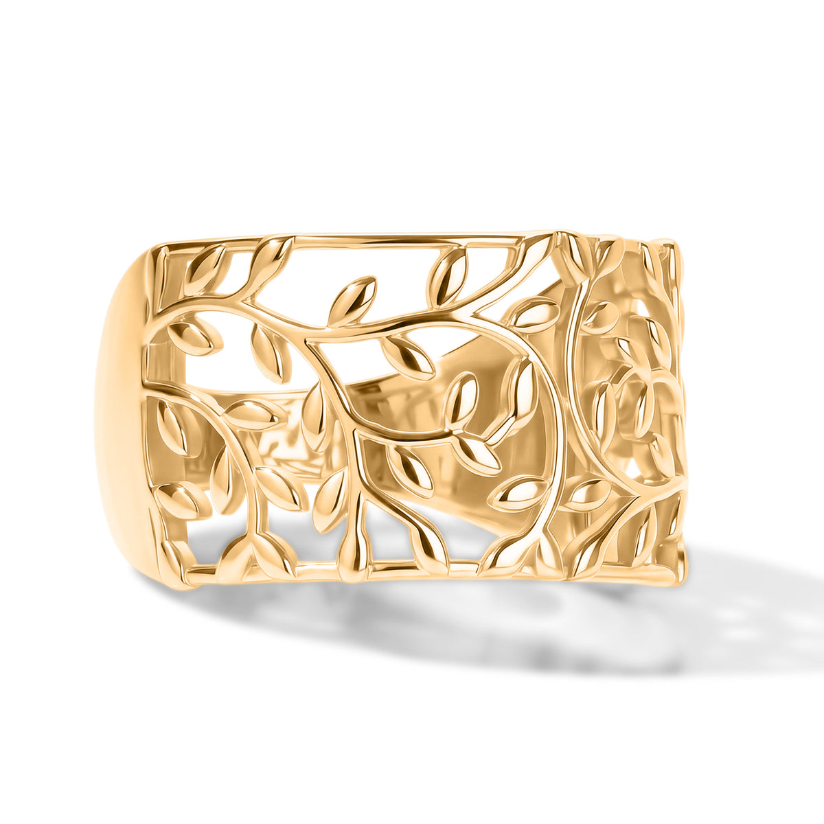 EverTrue Bronzella Collection - Leaf Vine Filigree Ring in 18K Gold Plating V32514872 0