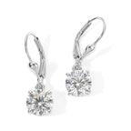 D'Joy Moissanite Solitaire Lever Back Earring in Rhodium Overlay Sterling Silver 3.00 Ct._8607769