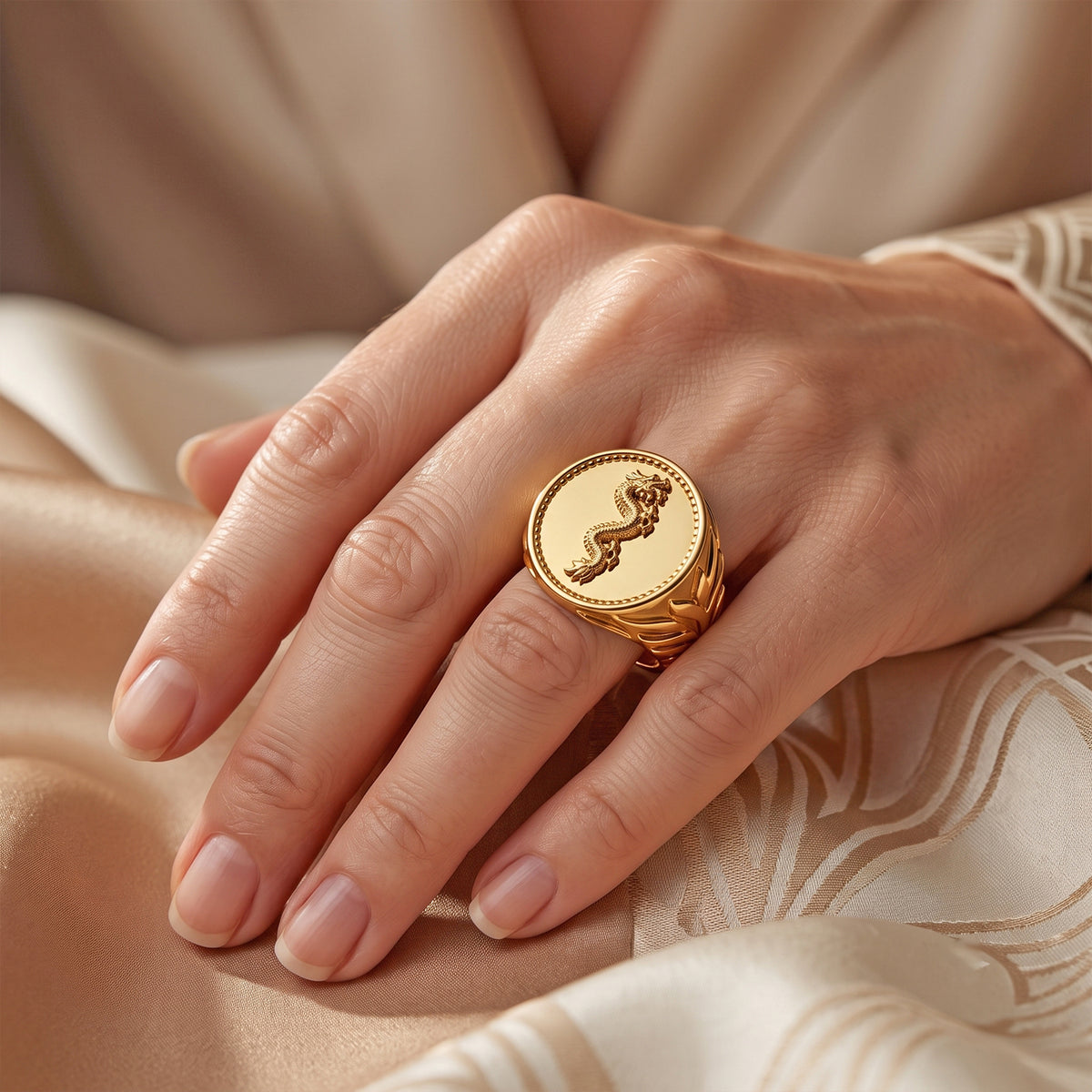 EverTrue Bronzella Collection - Dragon Ring in Yellow Gold Tone V32514312 2