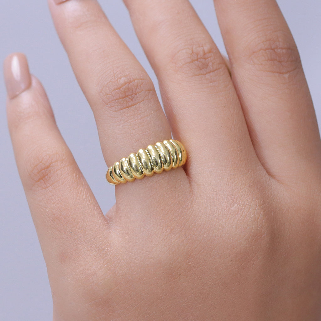 EverTrue Bronzella Collection - Scalloped Ring in 18K Gold Plating_8607786_1