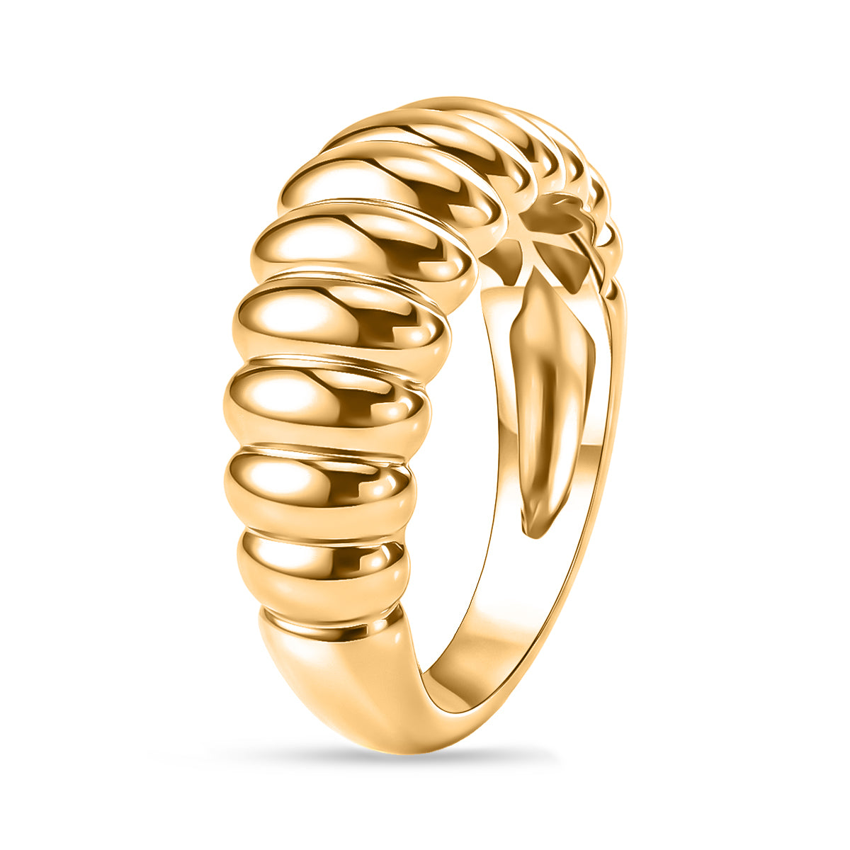 Bronzella Collection - Scalloped Ring in 18K Gold Plating 3.00 Gms V32602954 4