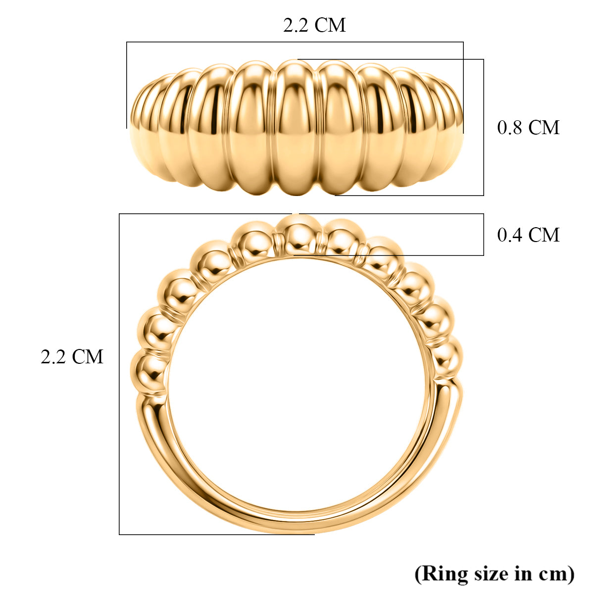 Bronzella Collection - Scalloped Ring in 18K Gold Plating 3.00 Gms V32602954 6