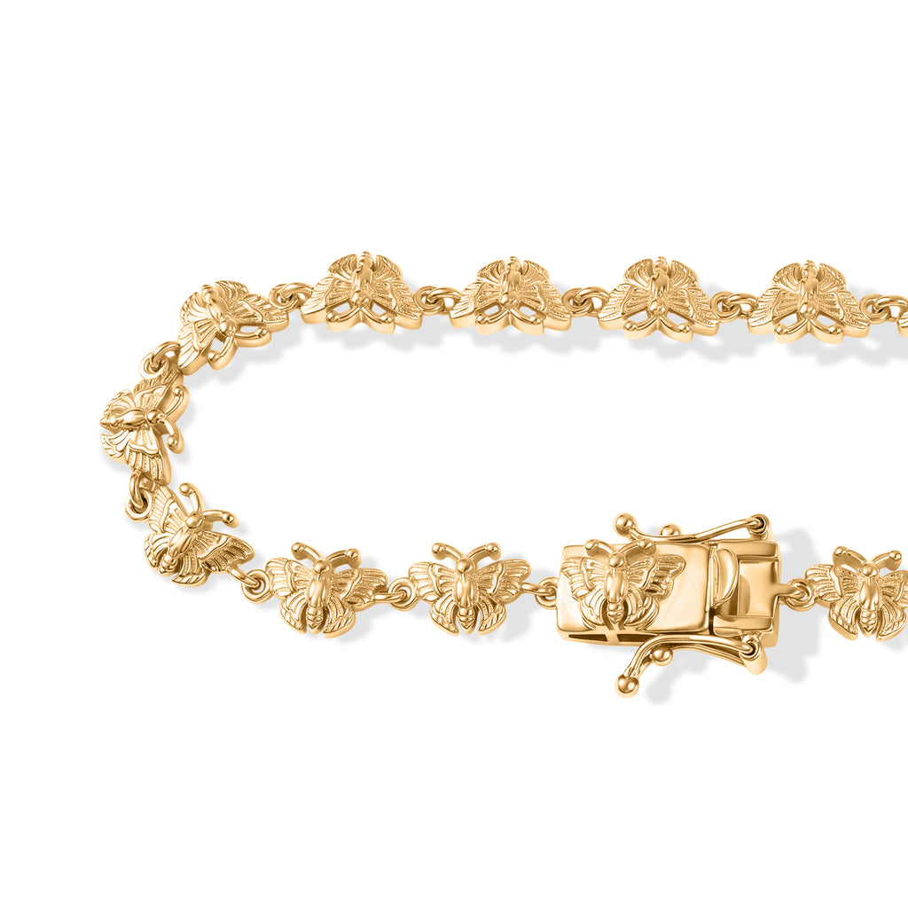 EverTrue Bronzella Collection - Butterfly Bracelet (Size - 7.5) with GB Lock Box in Yellow Gold Tone_8607790_3