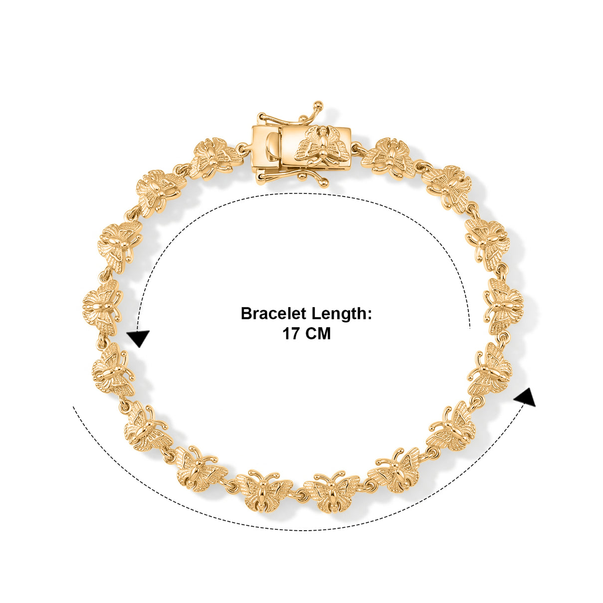 EverTrue Bronzella Collection - Butterfly Bracelet (Size - 7.5) with GB Lock Box in 18K Gold Plating V32490348 5