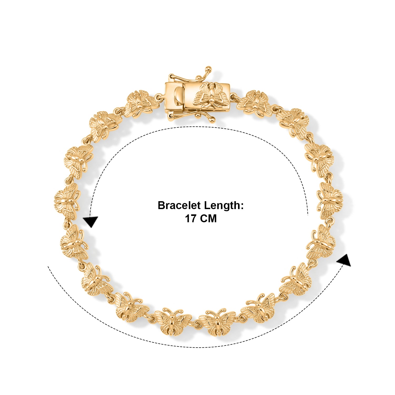 EverTrue Bronzella Collection - Butterfly Bracelet (Size - 7.5) with GB Lock Box in 18K Gold Plating V32490348 5