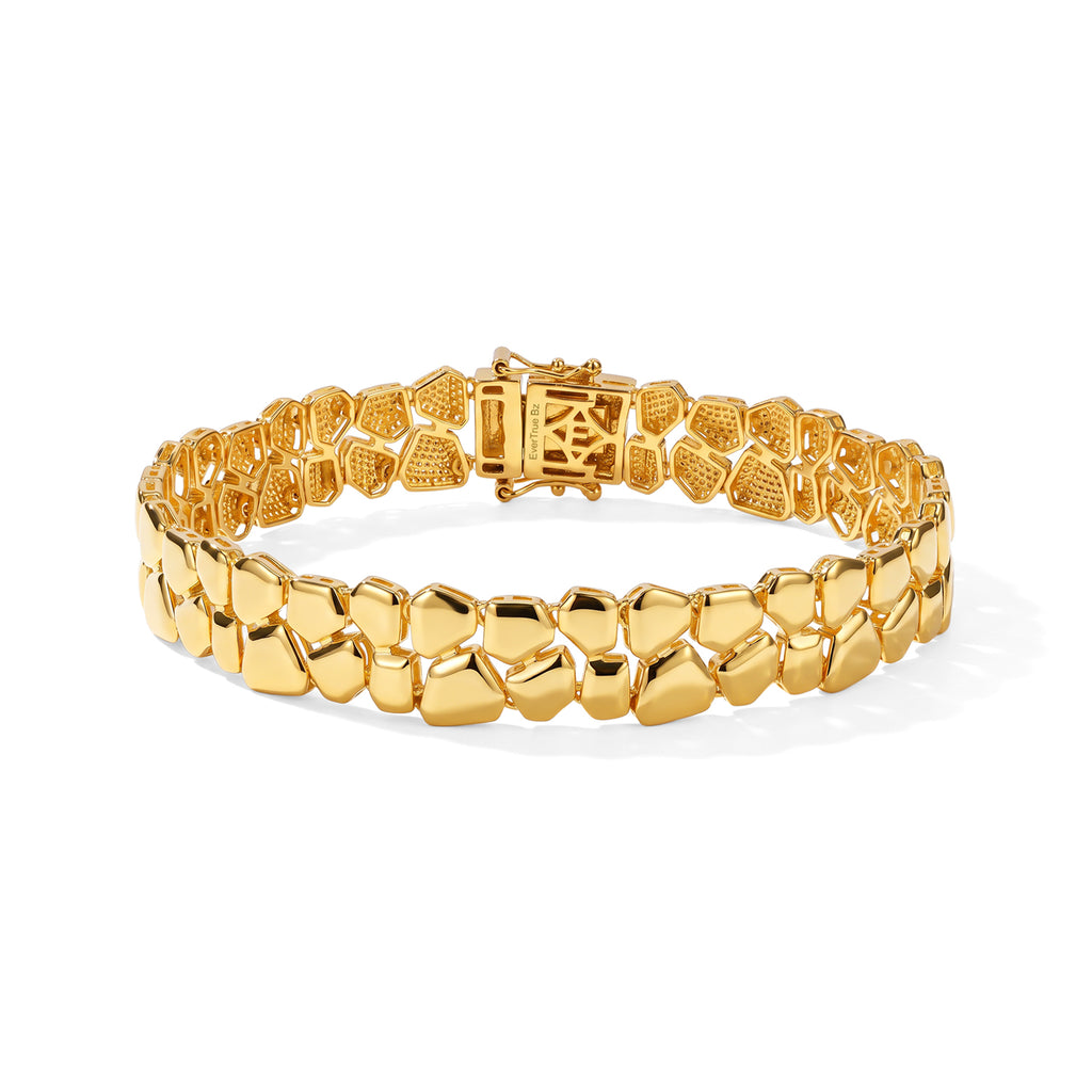 EverTrue Bronzella Collection - Pebble Link Bracelet (Size - 7.5) with GB Lock Box in Yellow Gold Tone_8607791