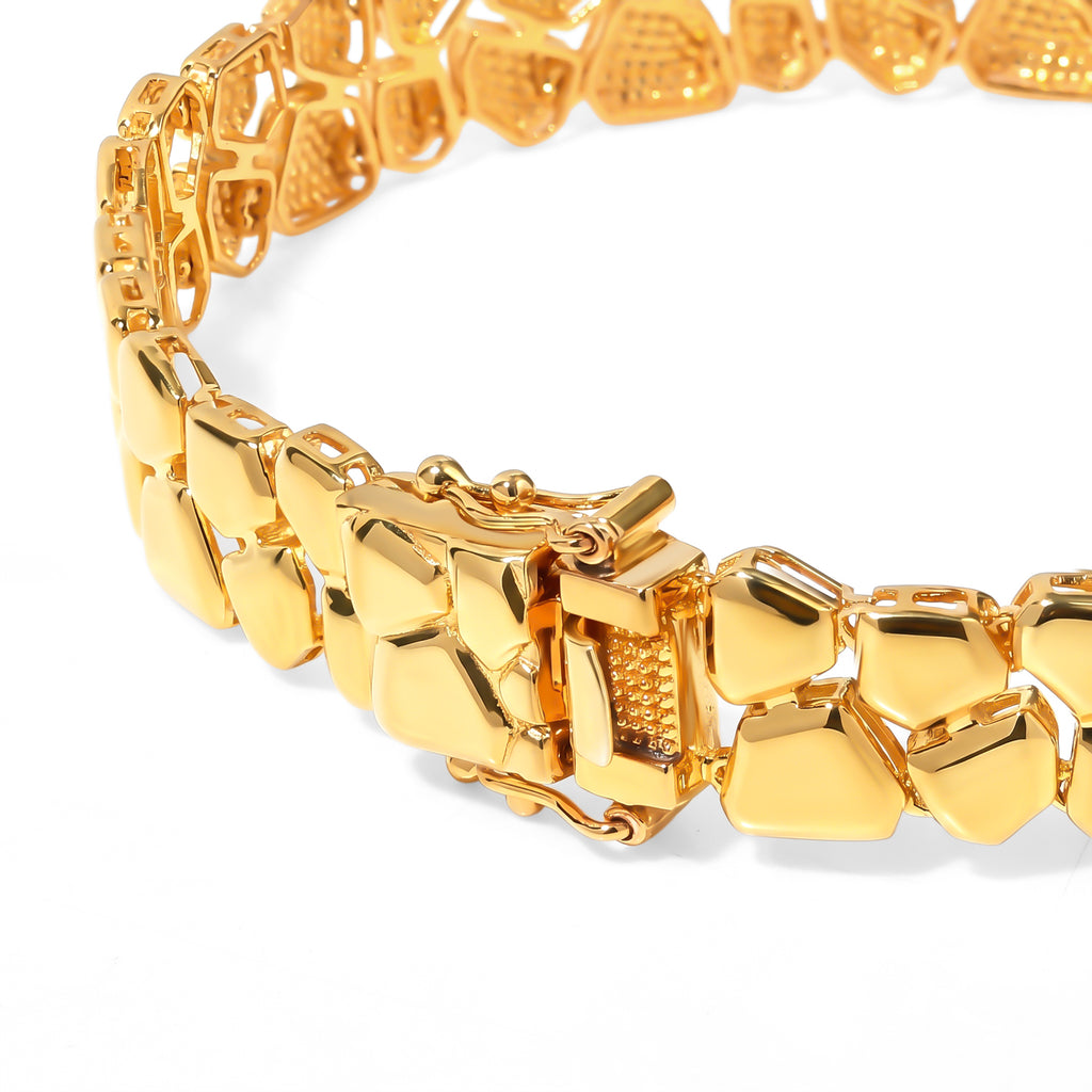EverTrue Bronzella Collection - Pebble Link Bracelet (Size - 7.5) with GB Lock Box in Yellow Gold Tone_8607791_3