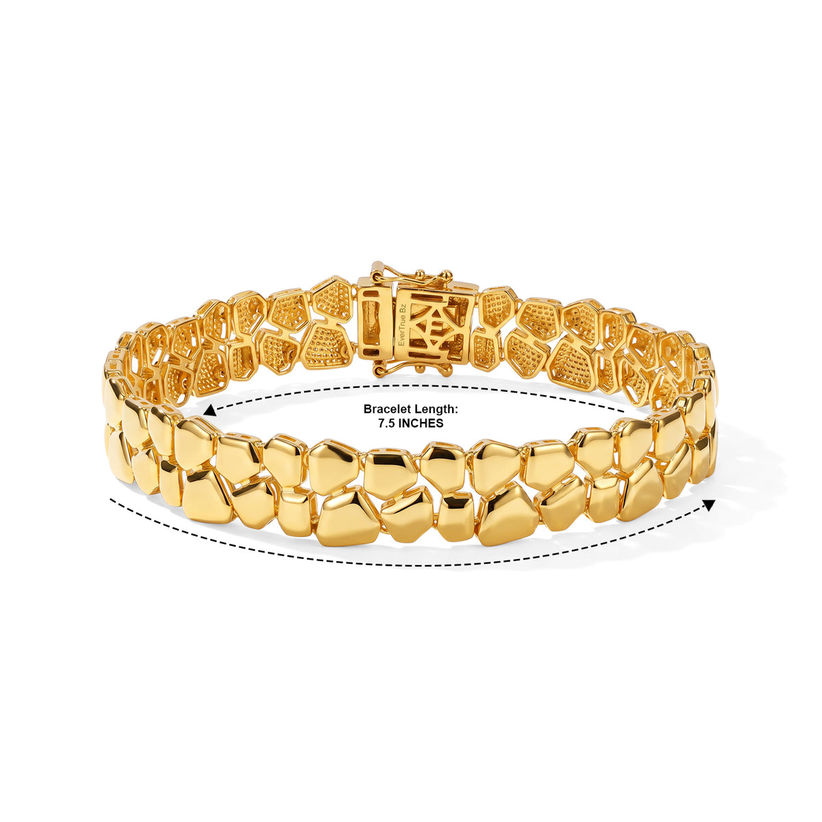 EverTrue Bronzella Collection - Pebble Link Bracelet (Size - 7.5) with GB Lock Box in 18K Gold Plating V32528675 5