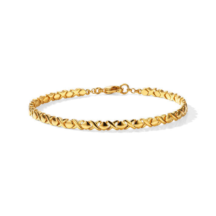 EverTrue Bronzella Collection - Cross Link Bracelet (Size - 7.5) in Yellow Gold Tone 8607792 1