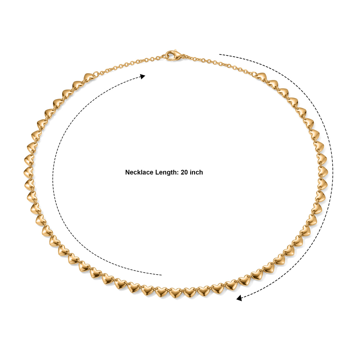 EverTrue Bronzella Collection - Heart Link Necklace (Size - 20) in 18K Gold Plating V32528413 5