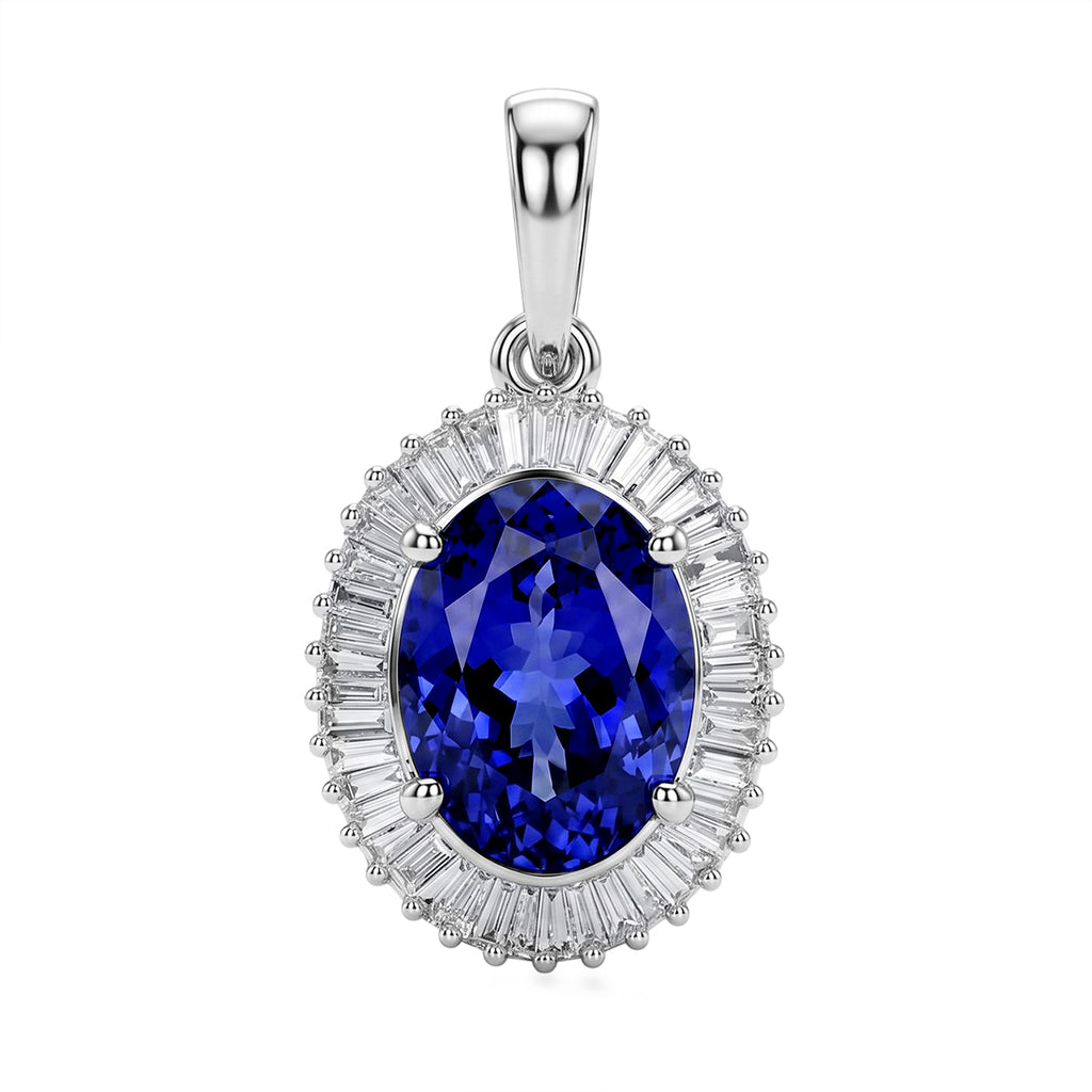 Rhapsody 950 Platinum AAAA Intense Vivid Tanzanite (5.18 Ct) & Natural  Diamond (0.90 VS/E-F) Pendant 6.05 Ct_8607959