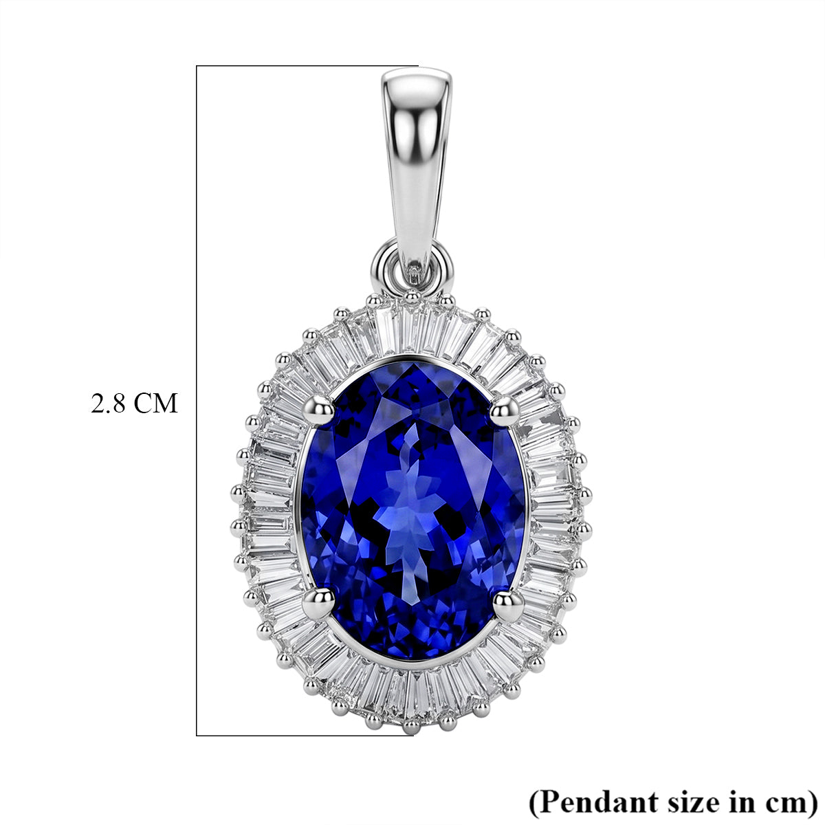 Rhapsody 950 Platinum AAAA Intense Vivid Tanzanite (5.18 Ct) &amp; Natural Diamond (0.90 VS-E-F) Pendant 6.05 Ct 8607959 6