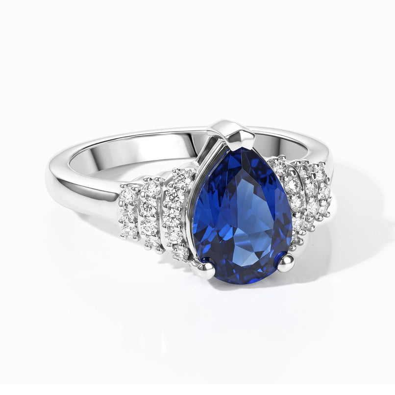 D'Joy - Ceylon Color Quartz & White Zircon Ring in Platinum Overlay Sterling Silver 2.35 Ct._8607997