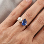 D'Joy - Ceylon Color Quartz & Fresh Water Toi et Moi Ring in Platinum Overlay Sterling Silver 3.70 Ct._8607999_1