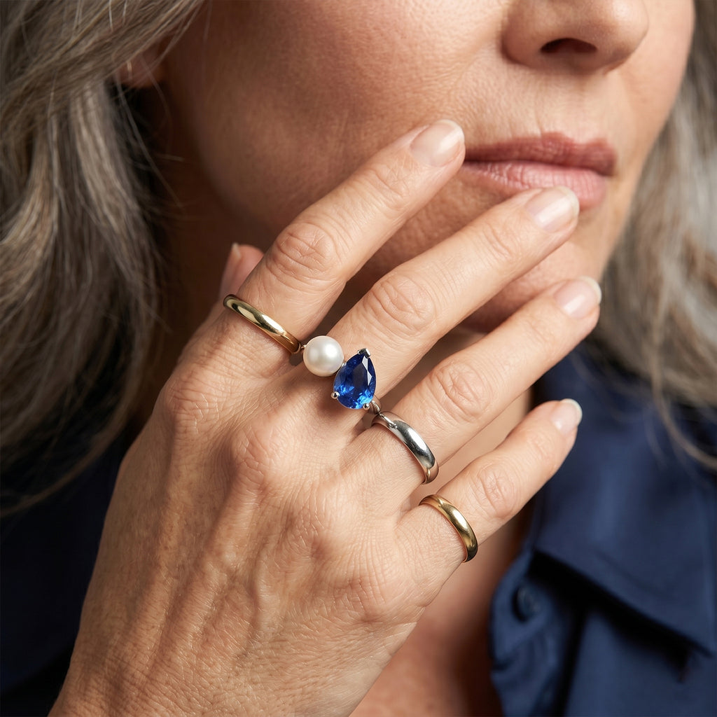 D'Joy - Ceylon Color Quartz & Fresh Water Toi et Moi Ring in Platinum Overlay Sterling Silver 3.70 Ct._8607999_2