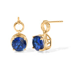 D'Joy - Ceylon Color Quartz Dangling Earring with Push Post in Yellow Gold Plated Sterling Silver 4.60 Ct._8608013