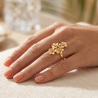 DOD- EverTrue Bronzella Collection - Floral Ring in 18K Gold Plating_8608099_1