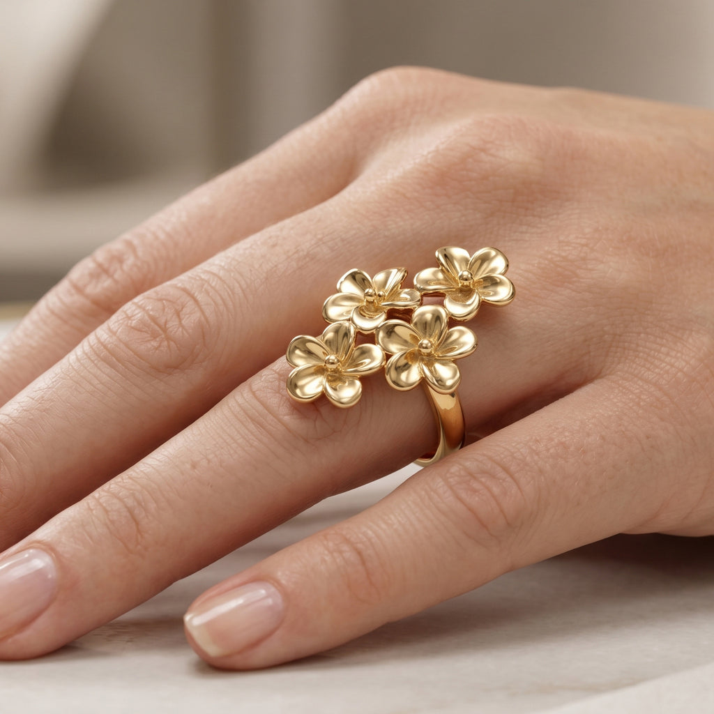 EverTrue Bronzella Collection - Floral Ring in 18K Gold Plating_8608100_1