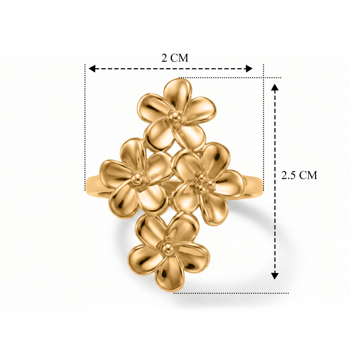 EverTrue Bronzella Collection - Floral Ring in 18K Gold Plating V32515789 6