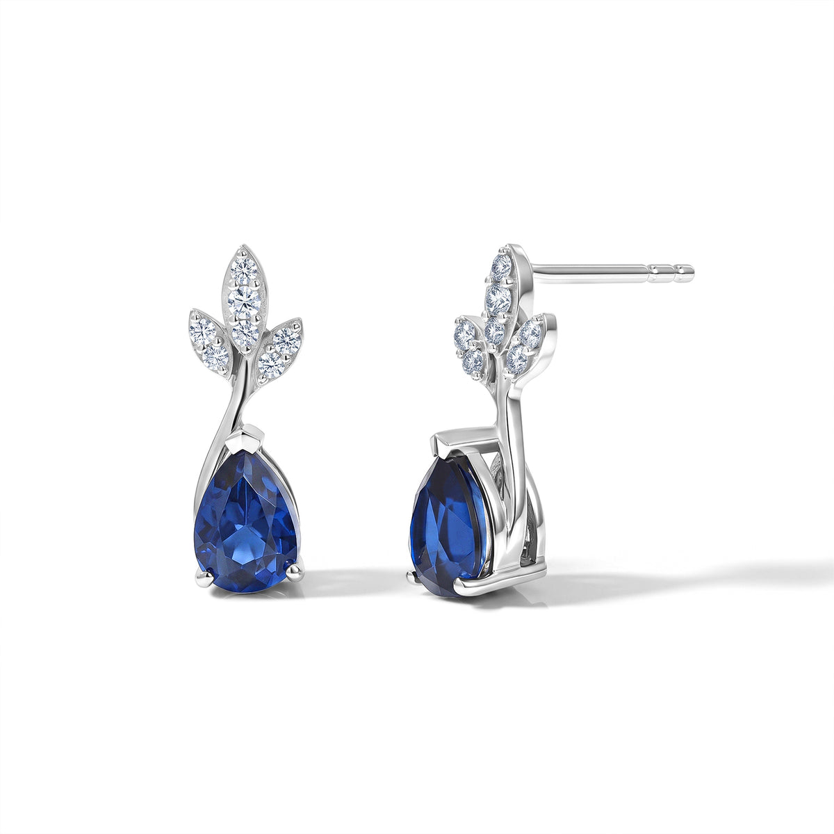 D'Joy - Ceylon Color Quartz &amp; White Zircon Drop Earring with Push Post in Platinum Overlay Sterling Silver 1.76 Ct. V32513703 0