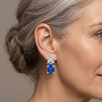 D'Joy - Ceylon Color Quartz & White Zircon Dangling Earring with Push Post in Platinum Overlay Sterling Silver 2.70 Ct._8608120_1