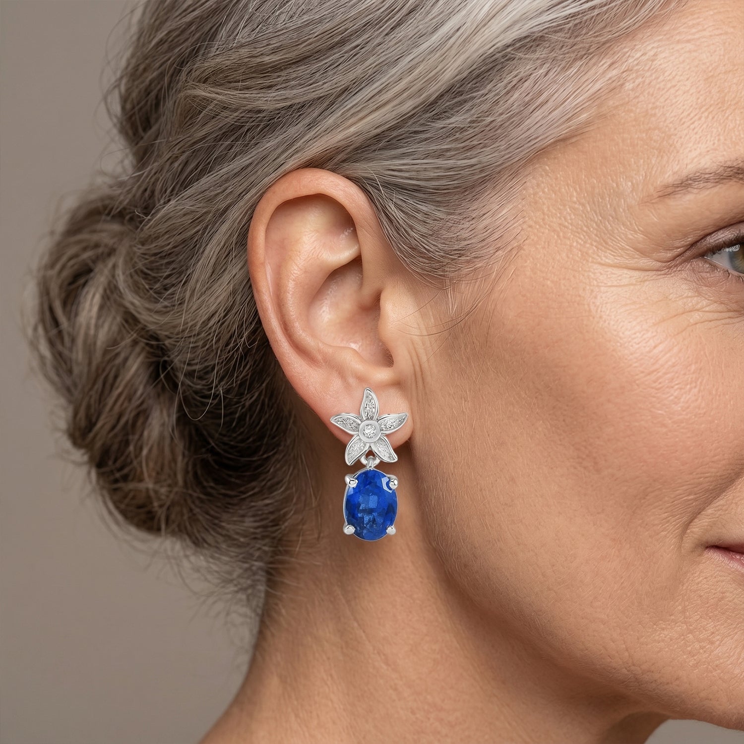 D'Joy - Ceylon Color Quartz &amp; White Zircon Dangling Earring with Push Post in Platinum Overlay Sterling Silver 2.70 Ct. V32518455 2