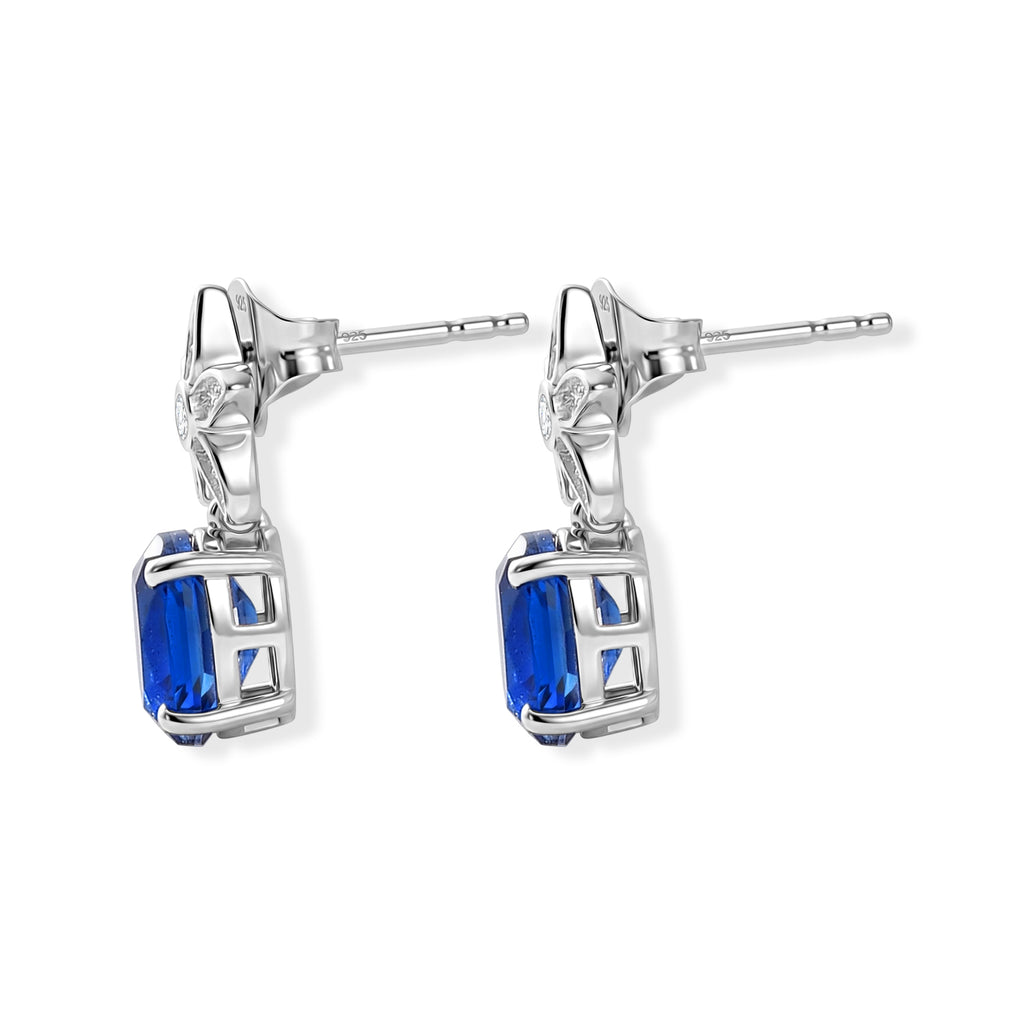 D'Joy - Ceylon Color Quartz & White Zircon Dangling Earring with Push Post in Platinum Overlay Sterling Silver 2.70 Ct._8608120_3