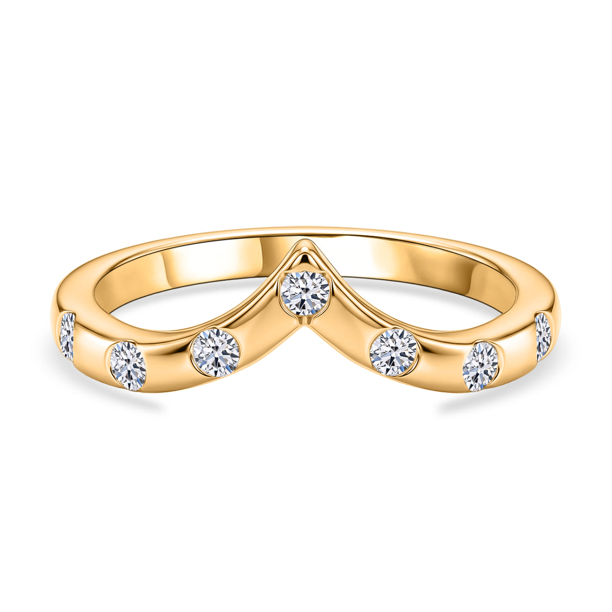 Luxuriant - Lab Grown Diamond (SI-G-H) Wishbone Ring in 18K Vermeil Yellow Gold Plated Sterling Silver 8608468 0