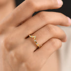 Luxuriant - Lab Grown Diamond (SI/G-H) Wishbone Ring in 18K Vermeil Yellow Gold Plated Sterling Silver 0.25 Ct._8608468_1