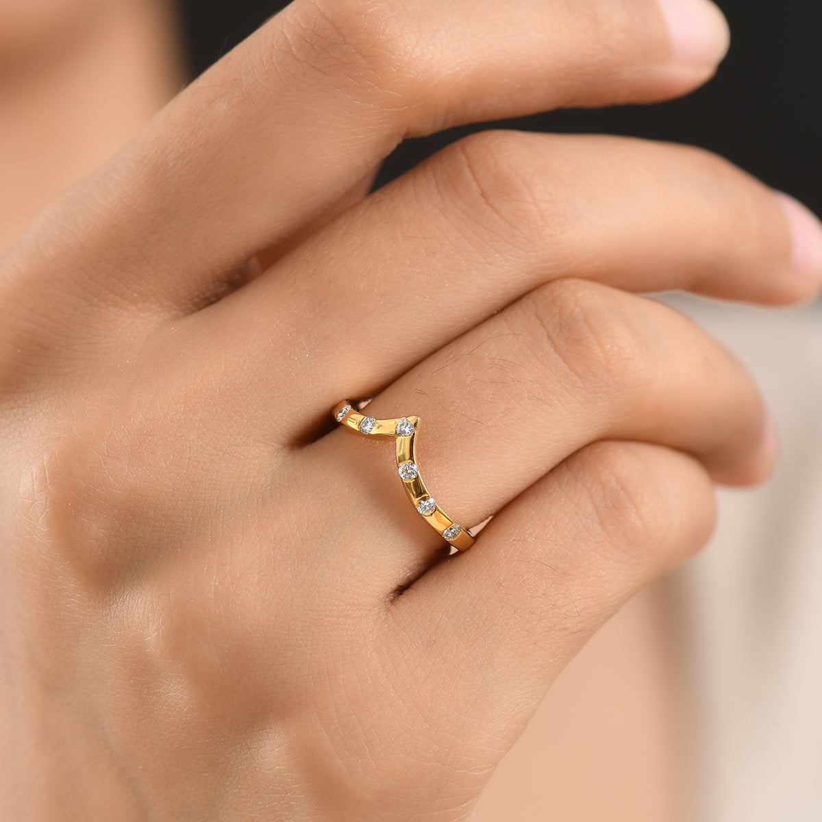Luxuriant - Lab Grown Diamond (SI-G-H) Wishbone Ring in 18K Vermeil Yellow Gold Plated Sterling Silver 8608468 2