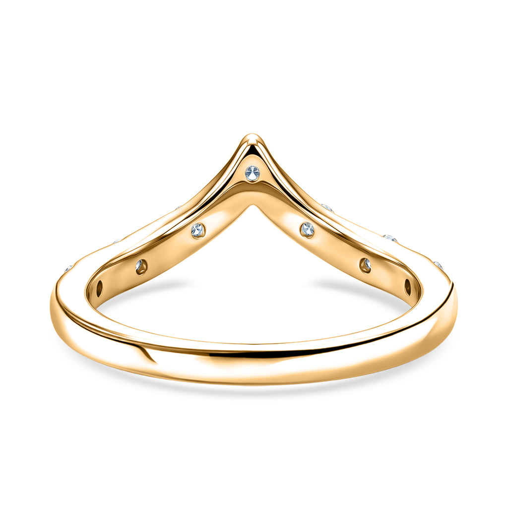 Luxuriant - Lab Grown Diamond (SI/G-H) Wishbone Ring in 18K Vermeil Yellow Gold Plated Sterling Silver 0.25 Ct._8608468_4