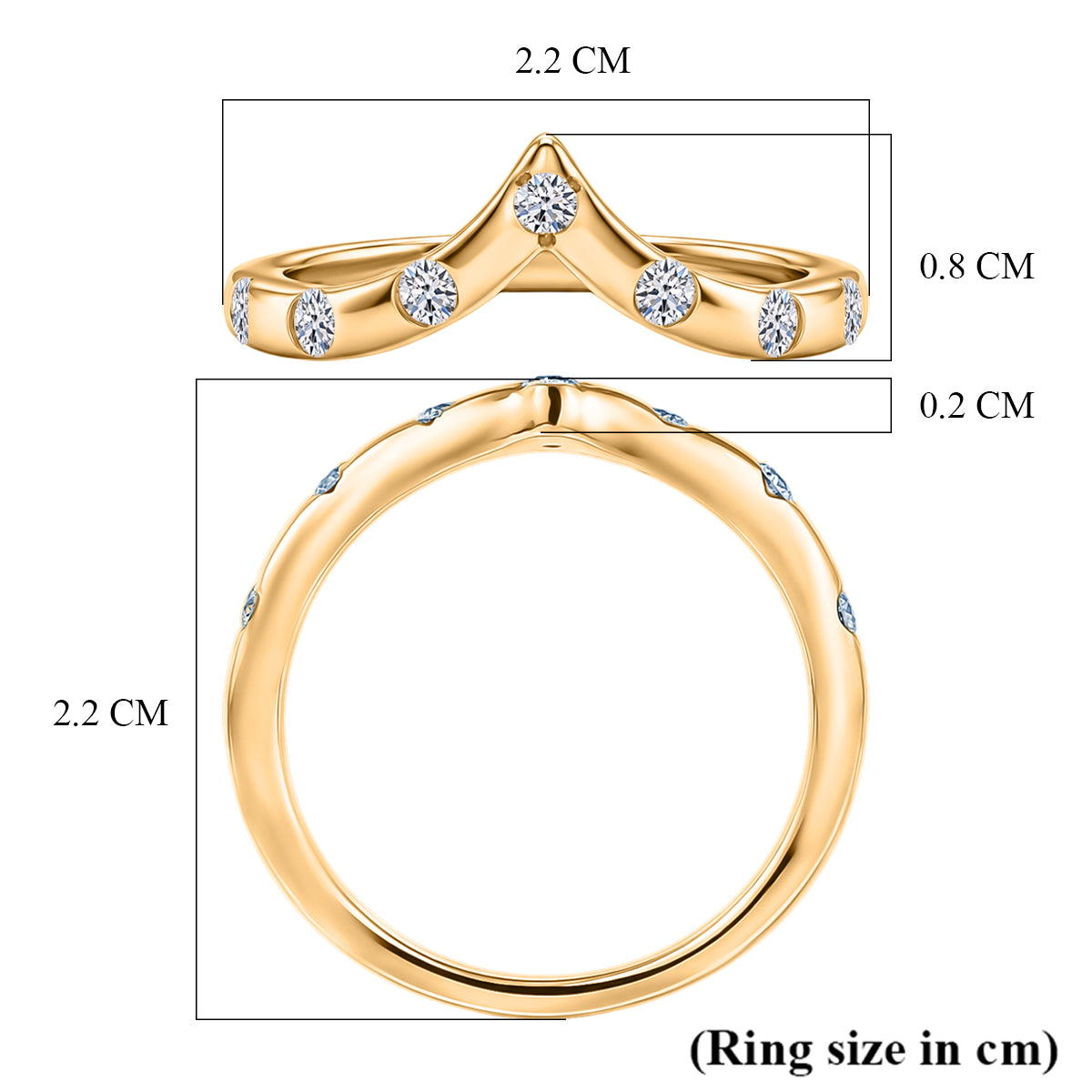 Luxuriant - Lab Grown Diamond (SI-G-H) Wishbone Ring in 18K Vermeil Yellow Gold Plated Sterling Silver 8608468 6