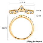 Luxuriant - Lab Grown Diamond (SI/G-H) Wishbone Ring in 18K Vermeil Yellow Gold Plated Sterling Silver 0.25 Ct._8608468_5